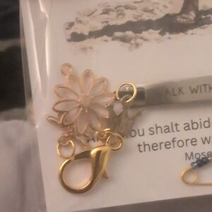 Gold Flower Charm Keychain